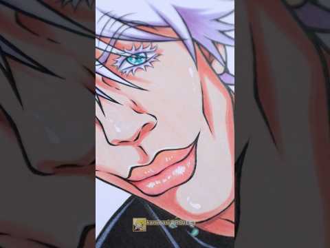 [ JUJUTSU KAISEN ] Let's draw " Gojo Satoru " in 10 seconds #shorts #drawing