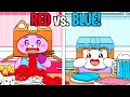 LANKYBOX RED vs. BLUE MUKBANG ANIMATION CHALLENGE! (FOXY & BOXY EAT!)