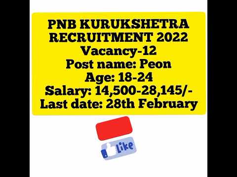 PNB KURUKSHETRA RECRUITMENT 2022 / GOVT JOBS SARKARI NAUKRI /#shorts#pnb#latestjobs
