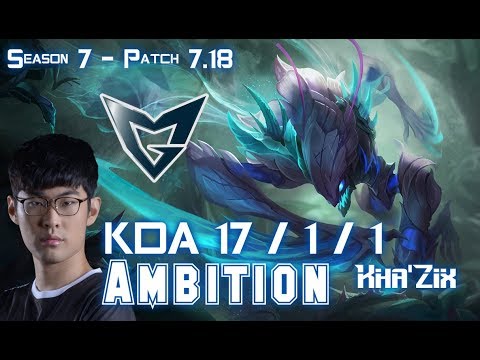 SSG Ambition KHA'ZIX vs LEE SIN Jungle - Patch 7.18 KR Ranked