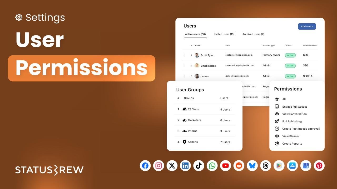 Setting Up User Permissions in Statusbrew
