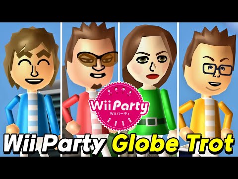Globe Trot gameplay Alex vs Cole vs Elisa vs Oscar | Wii Party - YouTube