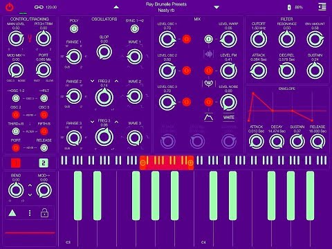 MOOD Synthesizer by apeSoft - Focus On The RUSTiK Alpha Presets - iPad Demo