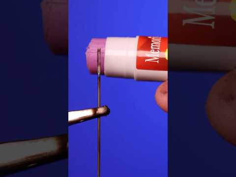 Glue stick vs. Hot needle (ASMR Close up/macro) #macro #asmrvideo #satisfying #asmrsounds