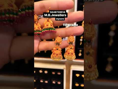 👌only 10 grams gold jhumka designs/light weight gold jhumka collections/fancy earrings