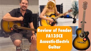 Video thumbnail for Girlfriend's First Fender FA135CE Acoustic-Electric Guitar: A Review for Aspiring Musicians by Stringed AZ