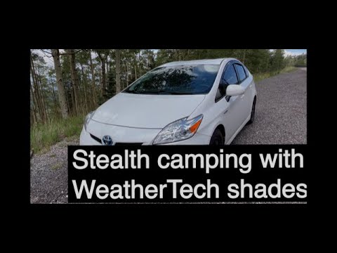 Prius stealth camping nightly set up with WeatherTech shades/covers review