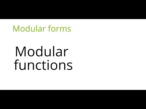 Modular forms: Modular functions