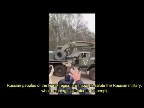 People salute the Russian military who are going to Ukraine to kill people