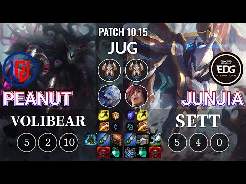 LGD Peanut Volibear vs EDG JunJia Sett Jungle - KR Patch 10.15