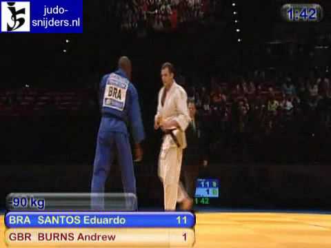 Judo 2009 Birmingham: Santos (BRA) - Burns (GBR) [-90kg].
