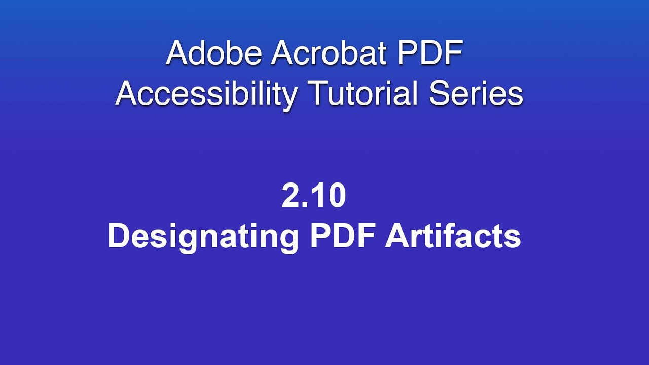 2 10 Designating PDF Artifacts