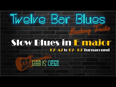Slow Blues in E backing track   progression #12