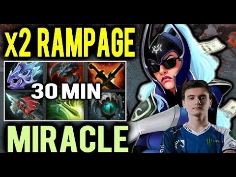 Miracle - Luna Safelane | Double RAMPAGE 7.20e | dota 2 mmr Pro Gameplay 66