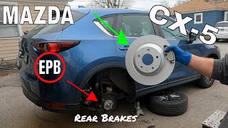 How to replace Rear Brakes Mazda CX5 with electric parking brake Easy