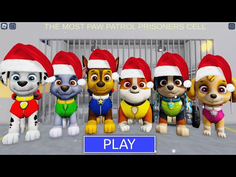 PAW PATROL Rocky, Rubble, Skye, Marshall, Chase,Zuma! in BARRY'S PRISON RUN ! New Obby (#Roblox)