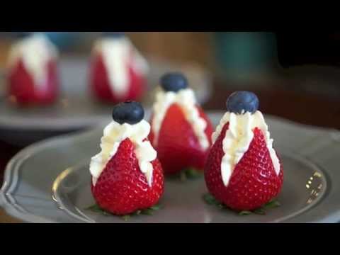 Easy Cream Cheese Stuffed Strawberries (4th of July Recipe)