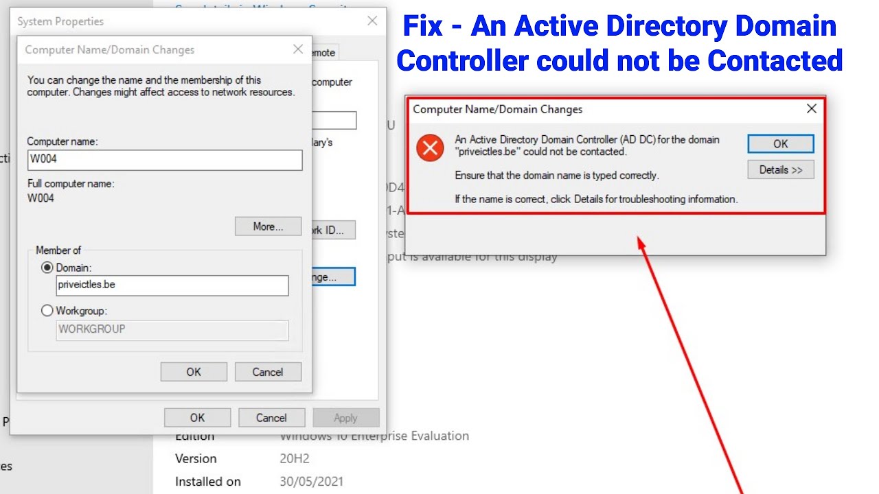 Fix: An Active Directory Domain Controller Could Not be Contacted | cannot connect to domain