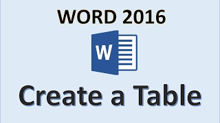 Word 2016 - Create a Table - How to Make & Insert Data Tables in MS Microsoft on Office 365 Tutorial