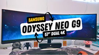 Download lagu Samsung 57' G95NC Odyssey Neo G9 Dual 4K Monitor Unboxing - An Incredible Massive Display mp3