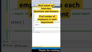 How to find number of employees in each department #shorts #sql #sqlqueries #sqlinterview #coding 