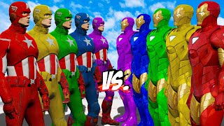 TEAM CAPTAIN AMERICA COLOR VS TEAM IRON MAN COLOR - EPIC SUPERHEROES WAR