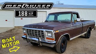 BOAT ENGINE Swap in a TRUCK! - 1979 F150 Revival - Part 2