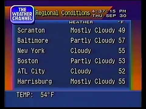 09/30/1993 Weather Star 4000 Local Forecast 4:37 pm