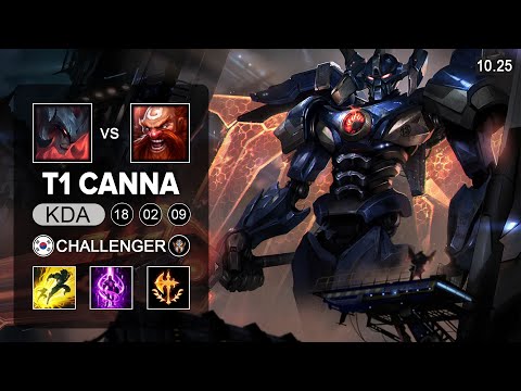 T1 Canna Aatrox Top vs Gragas - KR Challenger Patch 10.25
