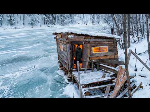 Cold Outside, Warm Inside | Cabin Night by the Ice River