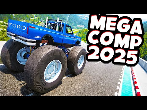 2 1/2 Hours Of CAR JUMP ARENA DESTRUCTION! - BeamNG Drive BEST OF 2025