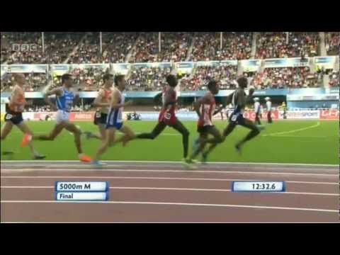 MO FARAH 5000m final EURO champs 2012 Helsinki