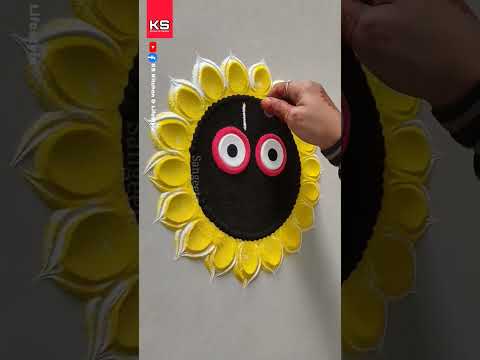 Kartika Purnima Special Rangoli |Shree Jagannath Easy Face Rangoli Design #shorts #rangoli #art