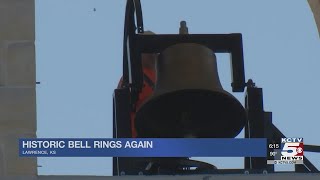 Oldest church bell in Kansas rings again over downtown Lawrence