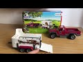  Schleich Pick-up s koňským přívěsem