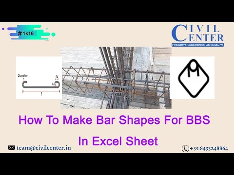 How to make Bar Shapes of BBS in Excel Sheet  || Estimation Tutorial