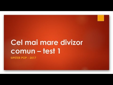 Cel mai mare divizor comun – test 1