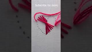 Super Easy Heart Embroidery Tutorial for Beginners #shorts #youtubeshorts #crafts&embroidery