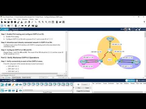 10.2.1 Packet Tracer – Configure Multiarea OSPFv3