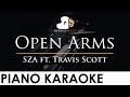 SZA - Open Arms ft. Travis Scott - Piano Karaoke Instrumental Cover with Lyrics