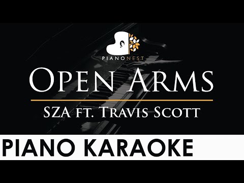 SZA - Open Arms ft. Travis Scott - Piano Karaoke Instrumental Cover with Lyrics