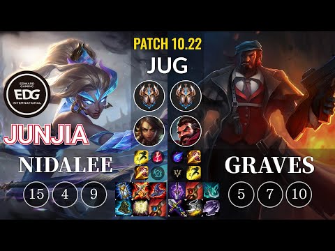 EDG JunJia Nidalee vs Graves Jungle - KR Patch 10.22