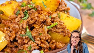 Carne moida com batata, simples e deliciosa, comida basica do dia a dia