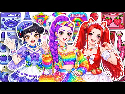 🎀Paper DIY🎀 KPOP DEMON HUNTERS Rumi Rainbow Makeup + Hair Care + Rumi Mira Zoey Fashion Unbox | Hana