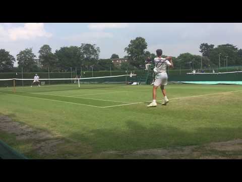 Simon Ivanov match point at Wimbledon Juniors