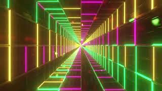 Futuristic 4K VFX: Multicolor Square Laser Tunnel with Neon, Ultraviolet & Fluorescent Light Show!!!