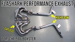 Flashark exhaust - Porsche 986 Boxster catless header + resonator delete @flasharkracing7540