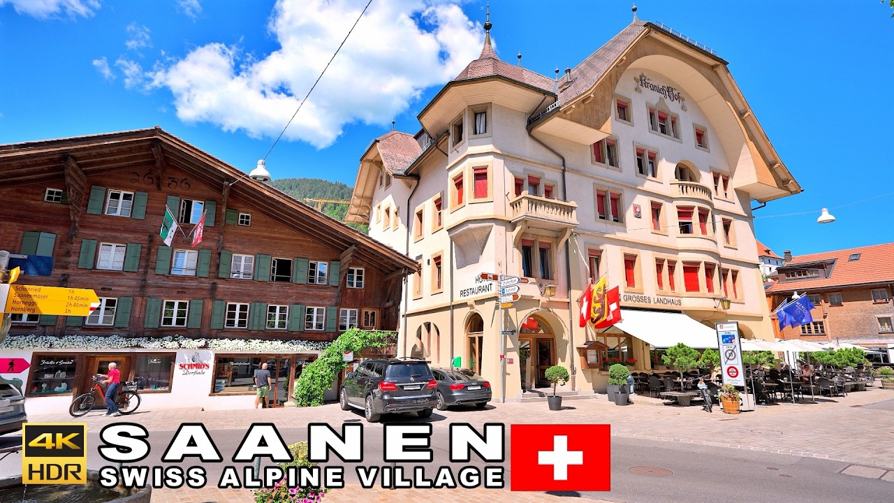 Saanen Switzerland 🇨🇭 Authentic Swiss Alpine Village Experience in 4K 60 fps