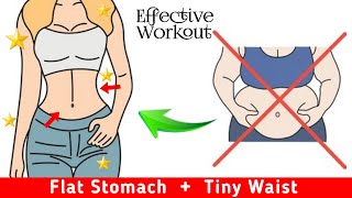 Flat Stomach  +  Tiny Waist At Home🔥 Home Workout By Fitness Guide