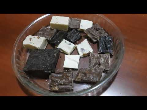 Chocolate and almond fudge, assorted fudges with nuts, Kingstar, Ooty.